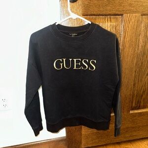 GUESS Black and Gold Women's Crew Neck Sweater